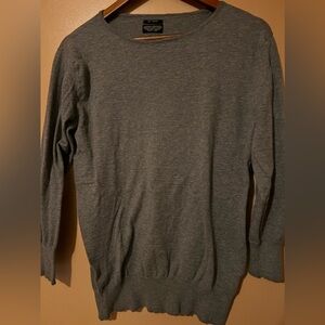 AllSaints spitalfields cashmere basic gray sweater top size medium